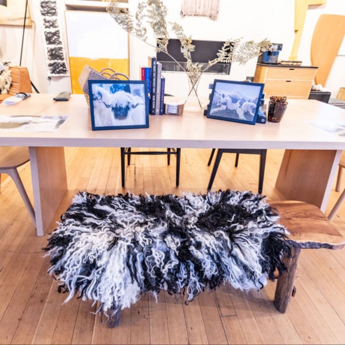 Spotted Felted Fleece Throw (Boston) - Heritage Woolworks