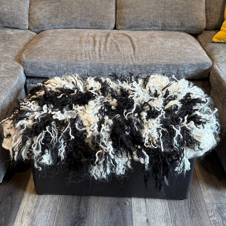 Spotted Felted Fleece Throw (Boston) - Heritage Woolworks