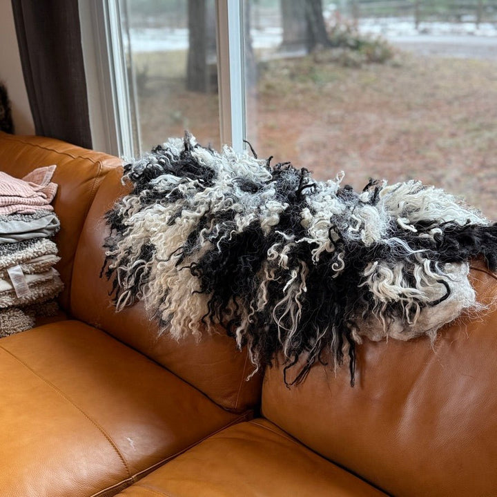 Spotted Felted Fleece Throw (Boston) - Heritage Woolworks